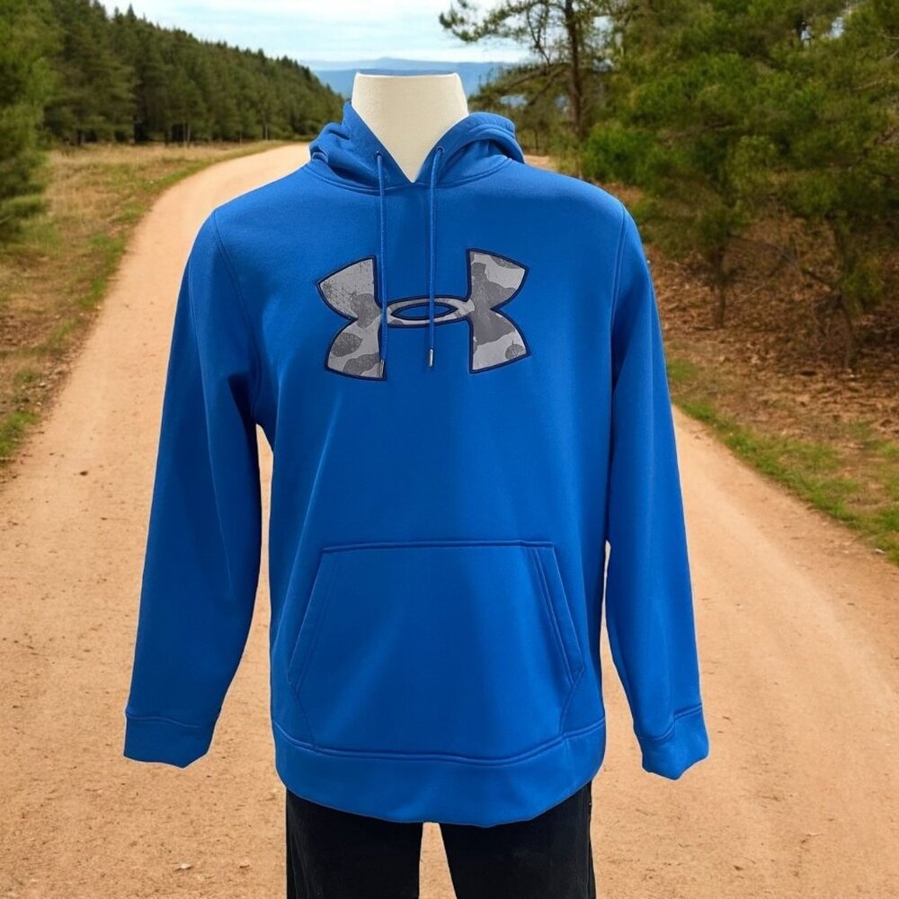 Under‎ Armour Blue Fleece Hoodie Large Athletic Gym Training Casual Streetwear